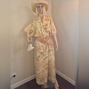 Vintage Hawaii Nei Muu Muu Maxi Dress Tropical Floral 70's Retro Housedress